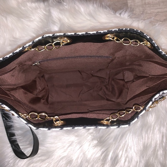 NEW Houndstooth Crossbody/Shoulder Bucket Bag - Picture 6 of 7